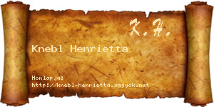 Knebl Henrietta névjegykártya